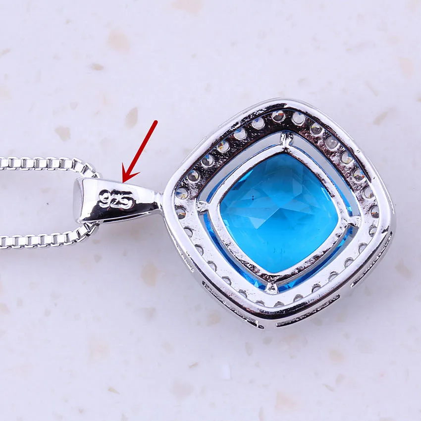 Женский комплект из колье и серёг серебра 925 пробы | Украшения аксессуары