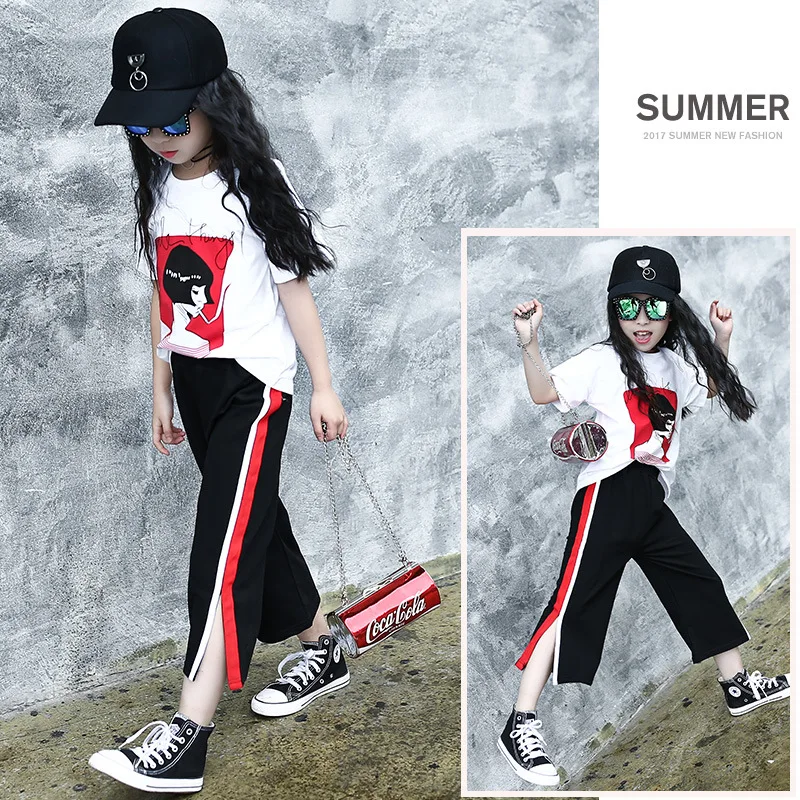 Коллекция 2017 года комплект модной летней одежды для девочек белые топы с