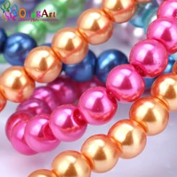 olingart 10mm 20pcslot glass beads round imitation pearl bracelet diy earrings charms necklace for jewelry making