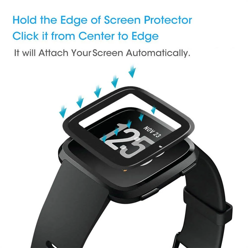 Защита для экрана часов смарт-часов Fitbit Versa полное покрытие изогнутый край 9H 3D