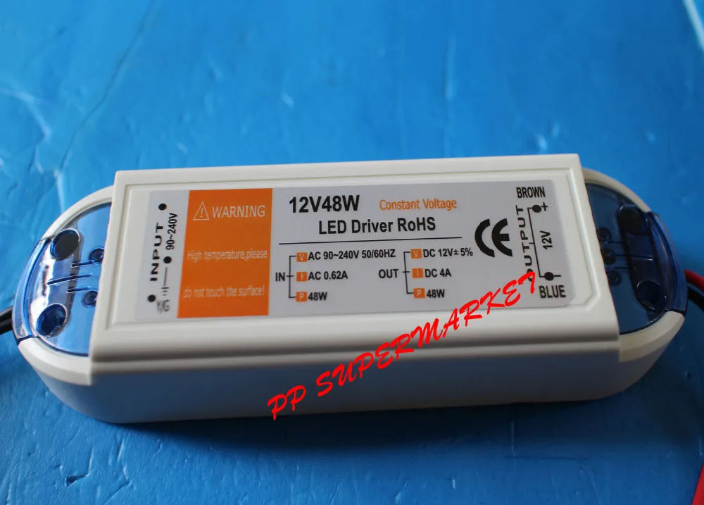 12 вольт Питание 12V Светодиодный драйвер 18 Вт 28 48 72 100W AC 110V 220V DC освещение