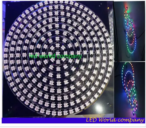 WS2812B pixel Ring 1 8 12 16 24 32 40 48 60 93 241 светодиоды WS2812 SK6812 5050 RGB LED WS2811 ic встроенный DC5V | Лампы