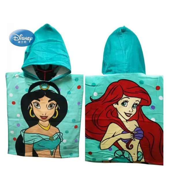 Aladdin and Mermaid Disney костюм Жасмин из "приключений Аладдина" платье принцессы-Русалочки с Ванна Полотенца для малышей хлопковая одежда для малыша Обёрточная бумага накидка для душа пляжное полотенце - Цвет: Aladdin and Mermaid