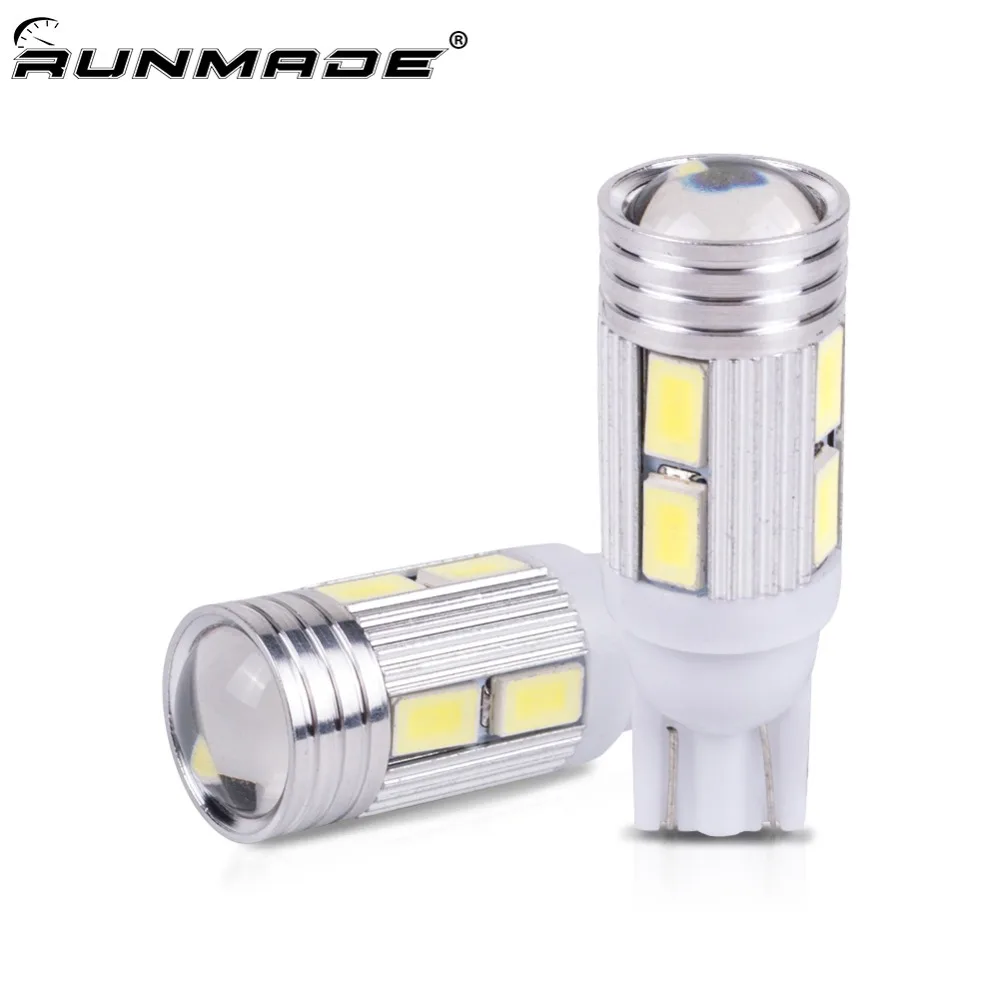 Runmade T10 10SMD 5630 Автомобильный светодиодный светильник автомобильные 6000K белый