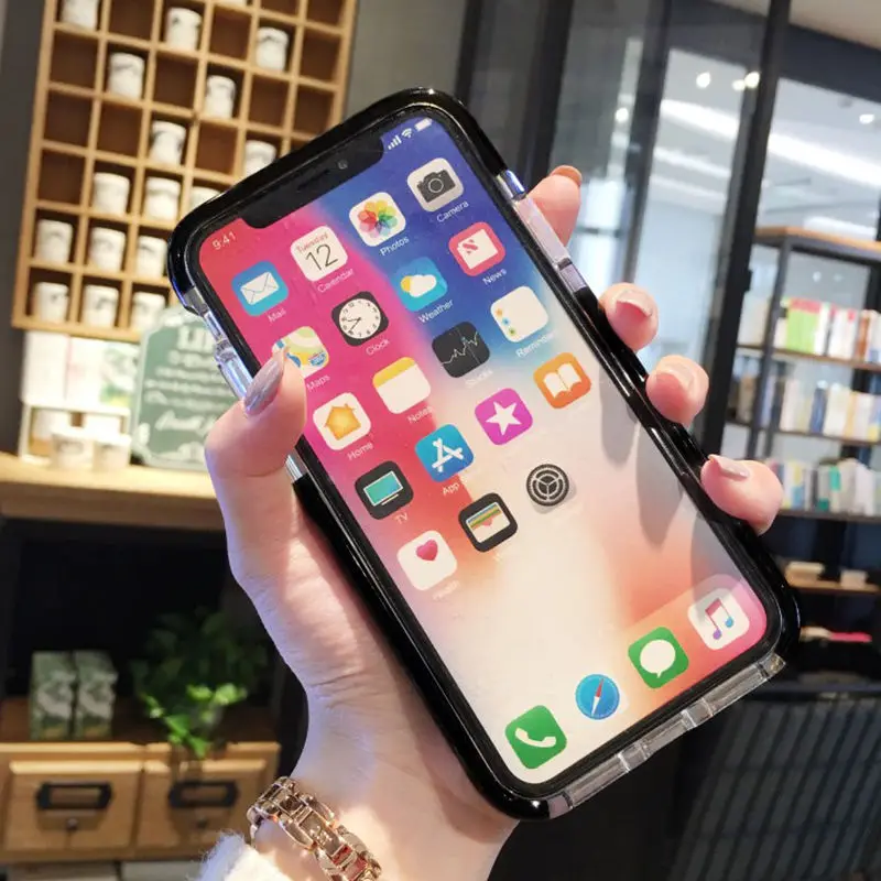 Clear Phone Case For iPhone XS Max XR 7 Plus 6 6S 8 8Plus Bling Luxury Geometric Diamond Transparent Soft TPU Back Cover |