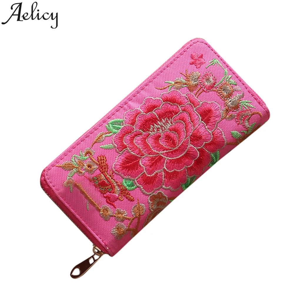 Aelicy 2019 модный длинный кошелек с вышивкой пиона в известном стиле сумка для карт