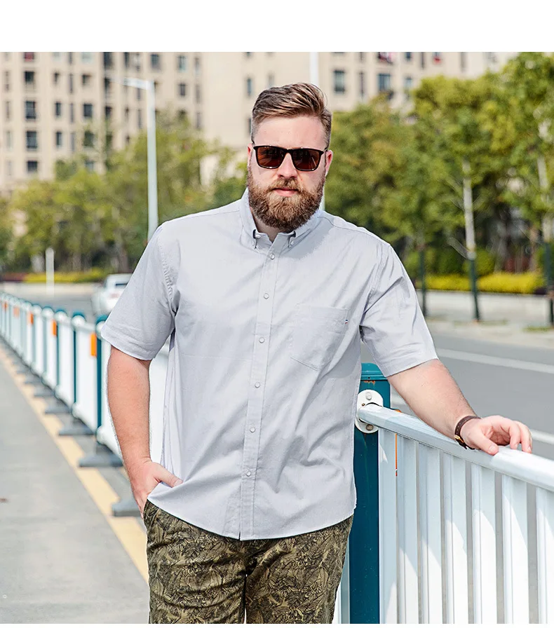 Fat Guy летнее платье Мужская Повседневная Хлопковая мужская рубашка 8XL 7XL 6XL 5XL 4XL 3XL 2XL розовый белый черный синий плюс размер мужская рубашка