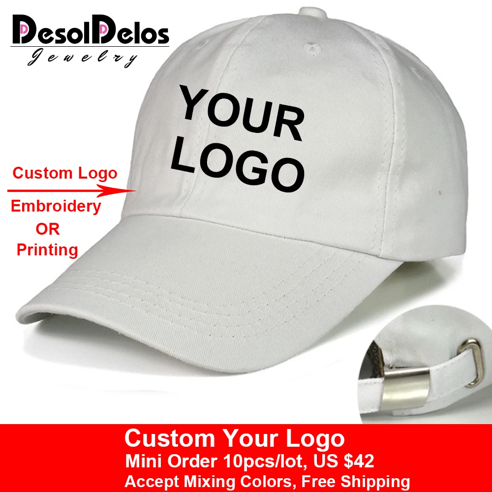 Baseball Cap Print Logo Custom Text Photo Embroidery Gorra Casual Solid Hats Pure Color BlackSnapback Caps For Men Women
