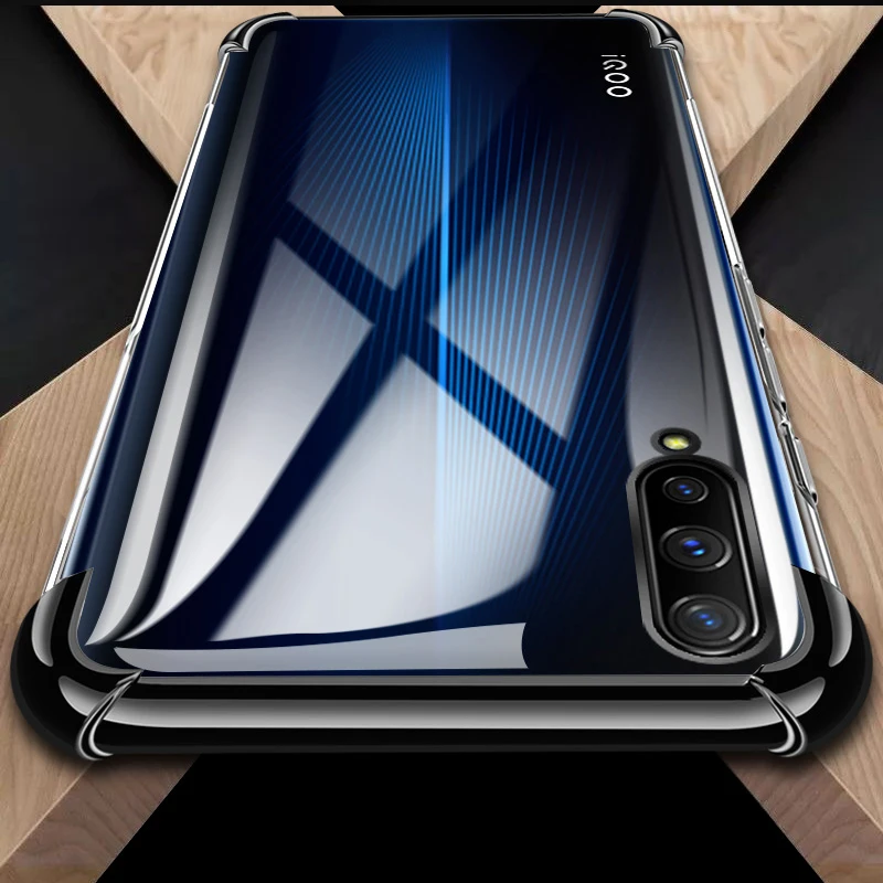 for VIVO IQOO Case 3D Laser Elec-plating Airbag 6.41'' vivo iqoo IQ00 Anti-shock Transparent Iqoo Cover |