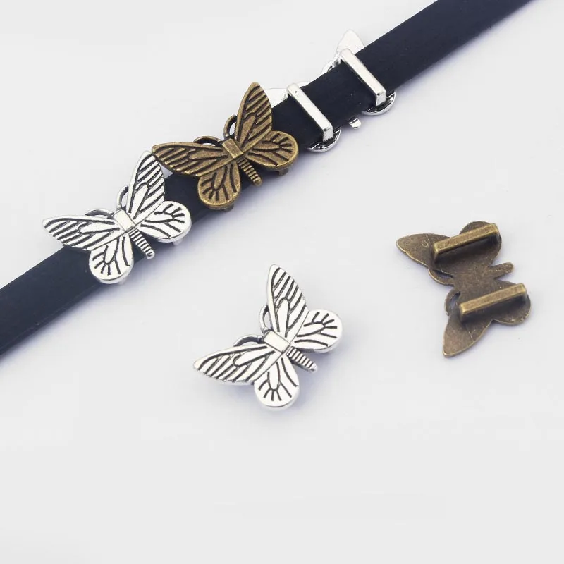 10 шт. подвески бабочки для кожаного шнура 5 мм мм|silver butterfly jewelry|butterfly silverbutterfly fashion |