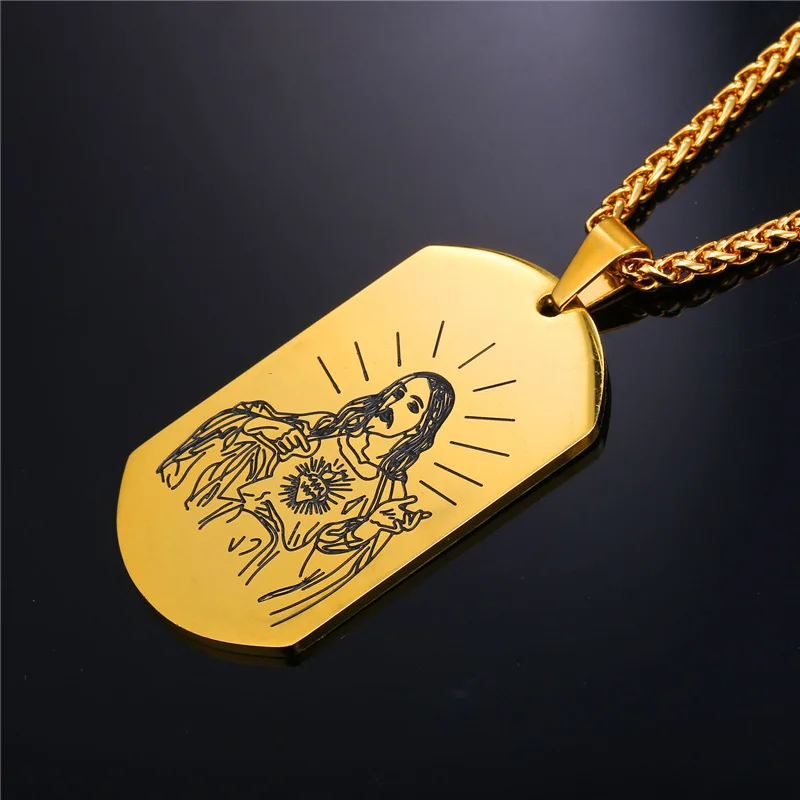 Ожерелье с подвеской в стиле G панк-рок изображением Иисуса собака ожерелье