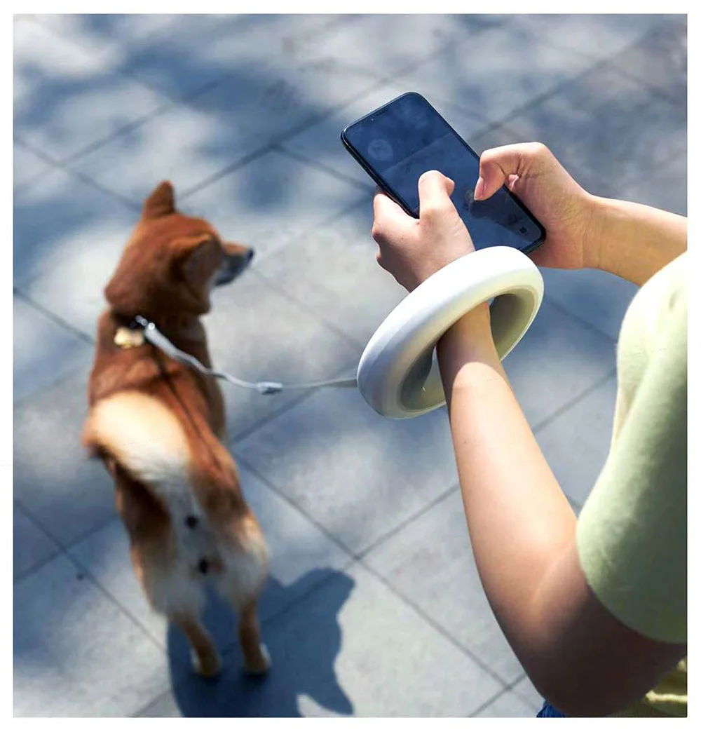 Xiaomi MOESTAR, выдвижной поводок для собак, кольцо со светодиодным освещением, гибкий ошейник для собак, щенков, Тяговый канат, длина ремня, 2,6 м, умный пульт дистанционного управления