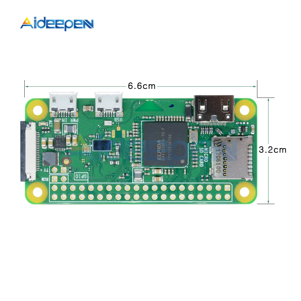 Для Raspberry Pi Zero W V1.3 1GHz 512MB со встроенным беспроводным WiFi и Bluetooth модулем + двойной Micro