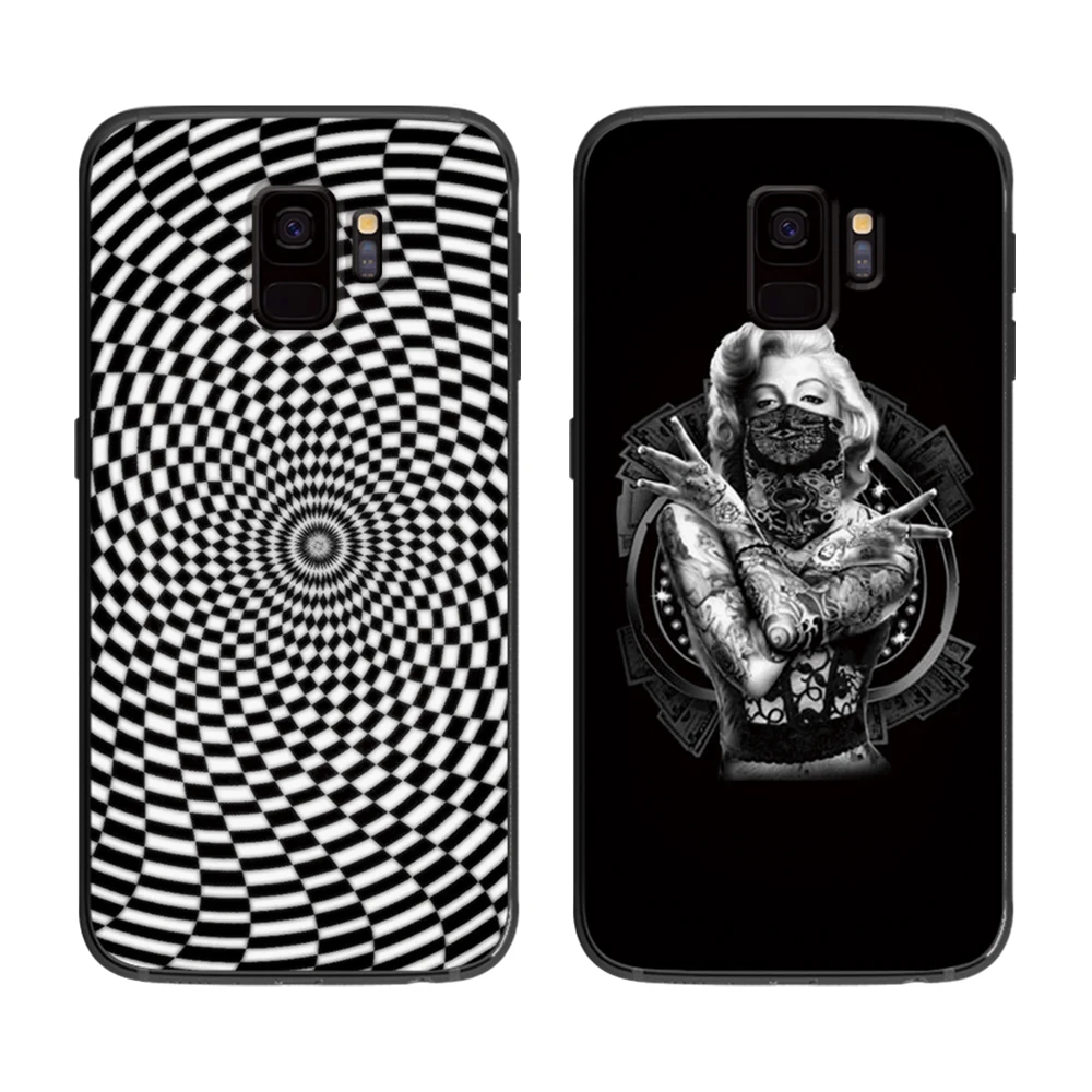 Черный реакционный банд Мэрилин Монро мягкий чехол для телефона Samsung Galaxy S6 S7 S8 S9