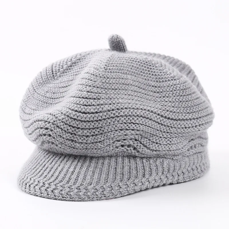 Осенне-зимняя новая шапка модный вязаный восьмиугольный берет художника дикого