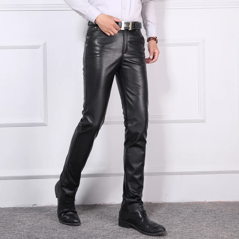 Брюки мужские из натуральной кожи 30 40|men genuine leather pants|genuine pants menleather men |
