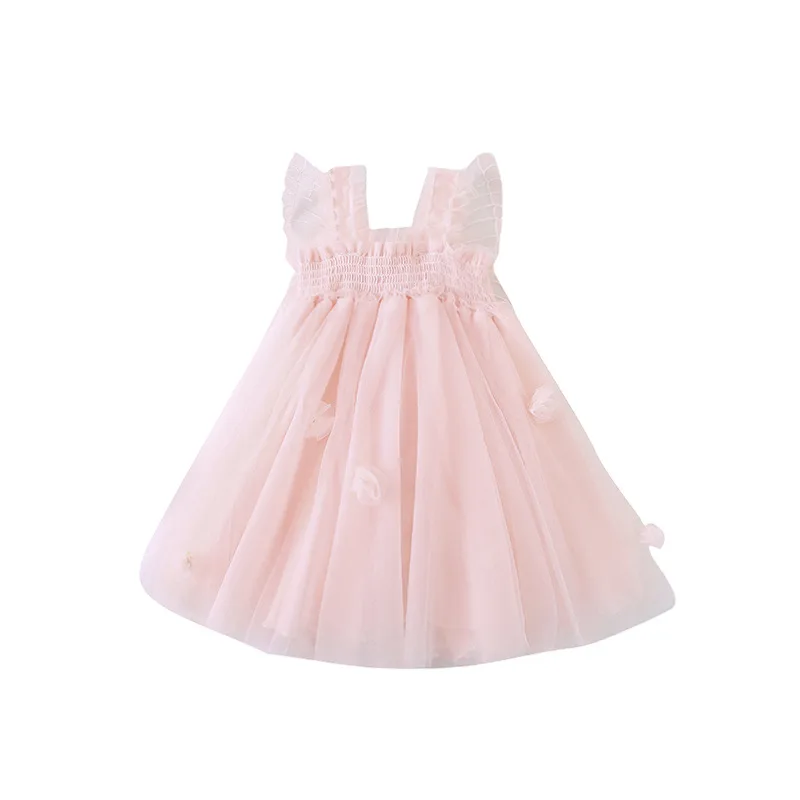 Girls Dresses Summer New Children Wear Clothes Ball Gown Mesh Sleeveless Kids Dress with wings | Детская одежда и обувь