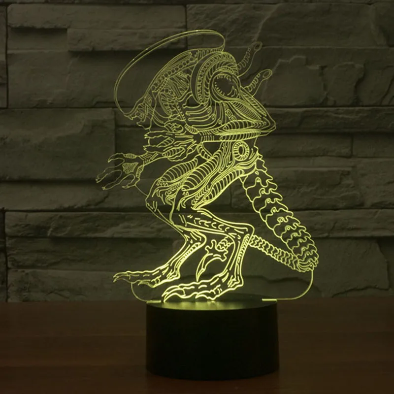 TAMPROAD 3D USB Power 7 видов цветов Удивительный Grow LED Настольная лампа Alien Shapes детская