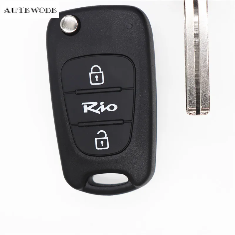 AUTEWODE чехол для дистанционного ключа Hyundai rio 3 кнопки автомобильного черный корпус