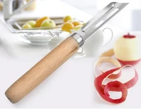 1pc vegetable fruit peeler grater cutter peeler zester wooden handle ssteel blade peeler kitchen gadgets kx 197