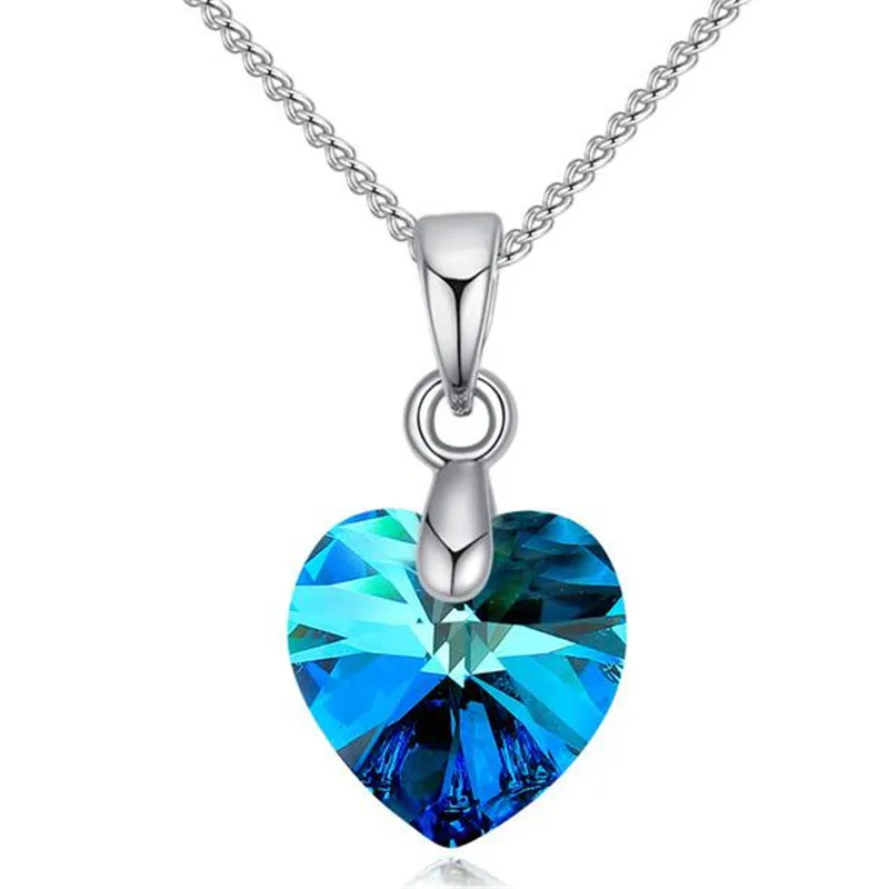 SHDEDE подвески в виде сердца, ожерелья с кристаллами от Swarovski, серебряная цепочка, колье для женщин, новинка, женский подарок+ 25774