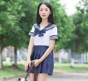 short top skirt Новая модная школьная форма для девочек, японская школьная форма для старшей школы, Корейская школьная форма, набор юбок для девочек - Цвет: short top skirt