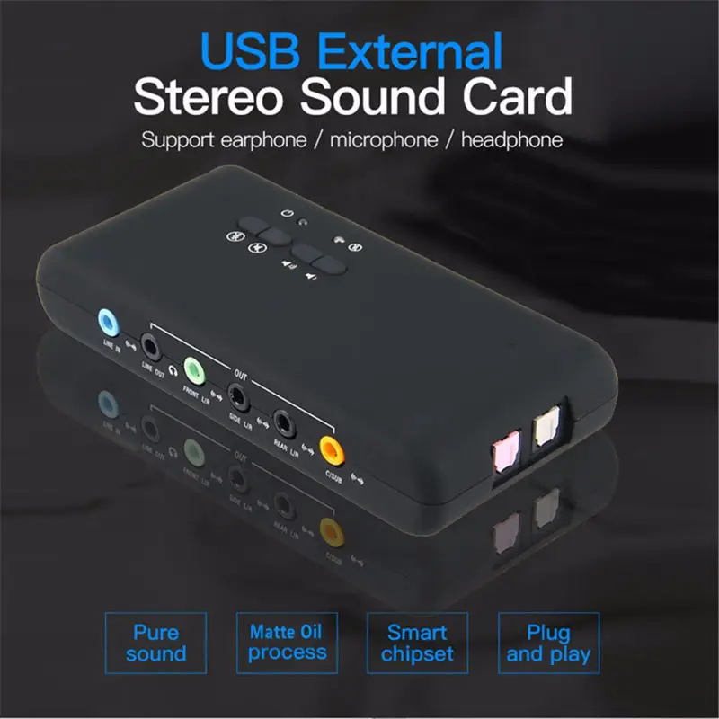 7 1 Звуковая карта Usb 2 0 Cmi6206 чипсет аудио устройство класс Spec1.0 и Hid Spec 8-канальный Dac