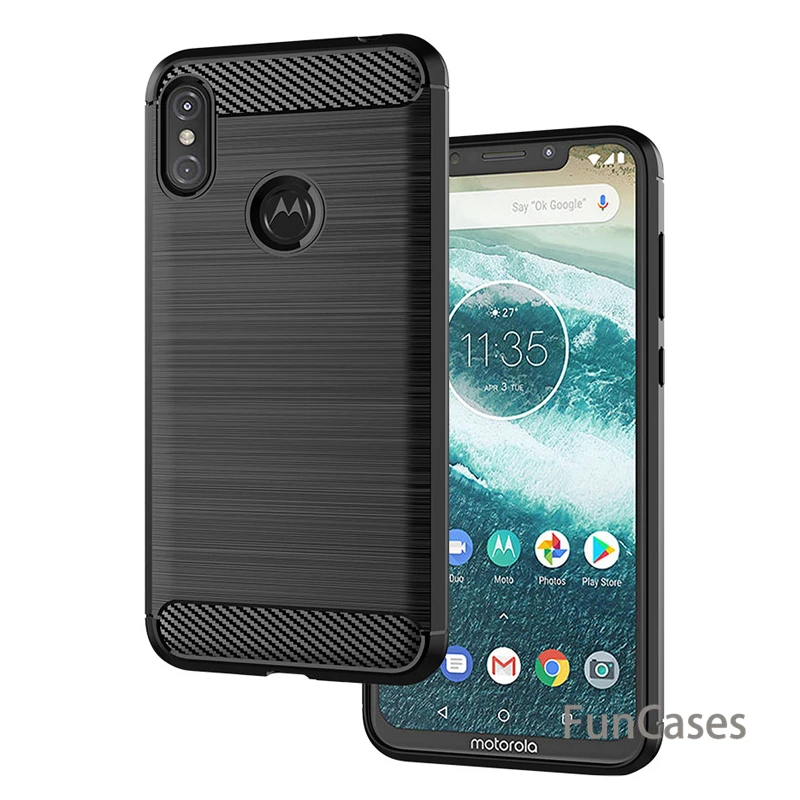 Роскошный чехол для motorola One из углеродного волокна ТПУ силиконовый мягкий