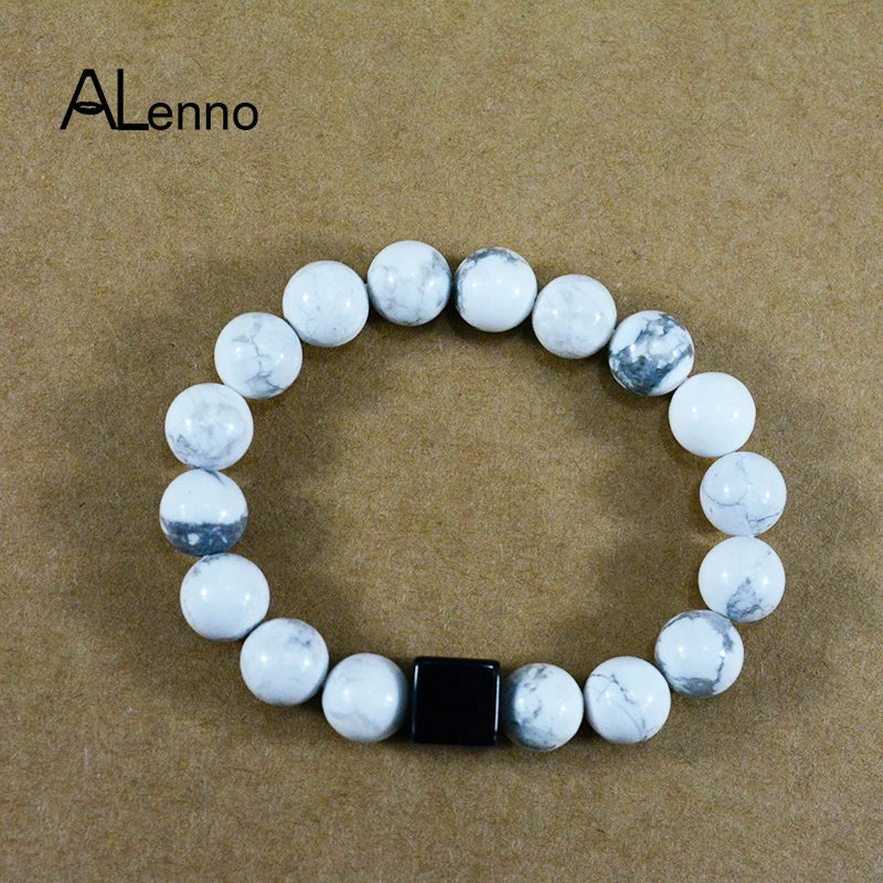 ALenno 10 мм уникальный Diy ручной работы натуральный белый Pattren камень бисера Strand