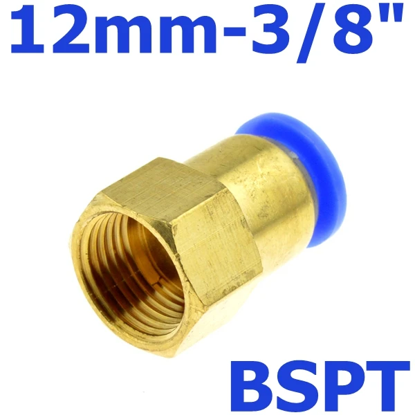 PCF12-03 Фитинг для воздушной трубы 10 мм 12 мм 8 мм 6 мм шланг 1/" 3/8" 1/" BSP 1/4" Женский латунный пневматический, с резьбой соединитель быстроразъемный фитинг - Цвет: PCF12-03
