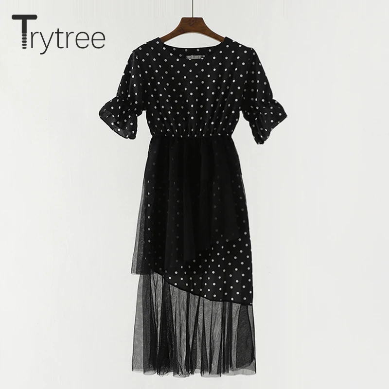 Trytree летнее модное платье для женщин асимметричное Каскадное Плиссированное