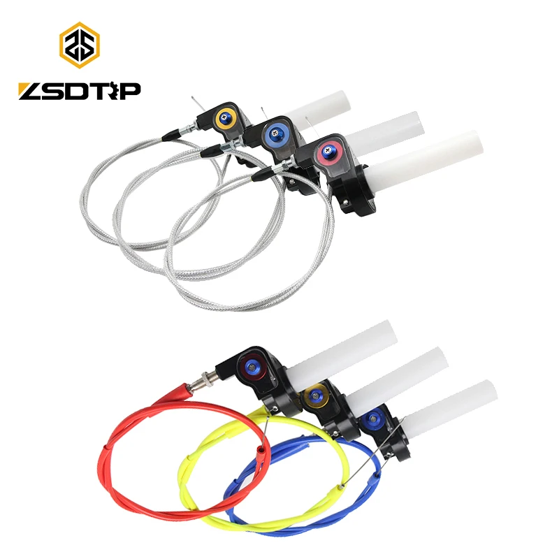 

ZSDTRP 22mm Motorcycle Grips Settle Twist Throttle Clamp With Throttle Cable For Pit Dirt Bike Motocross ATV 110-250cc