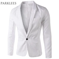 brand white blazer men 2017 new arrival mens slim fit blazer jacket korean stylish single button men suit costume veste homme
