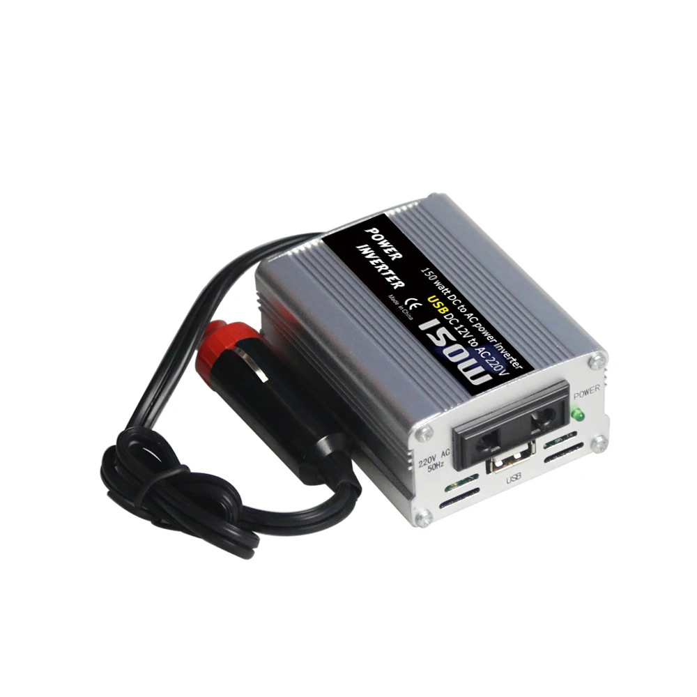 Автомобильный преобразователь напряжения USB 150 W DC В AC инвертор питания USB DC 12 V в AC 110 V/220 V с usb-точечным табачным переключателем Преобразователь мощности