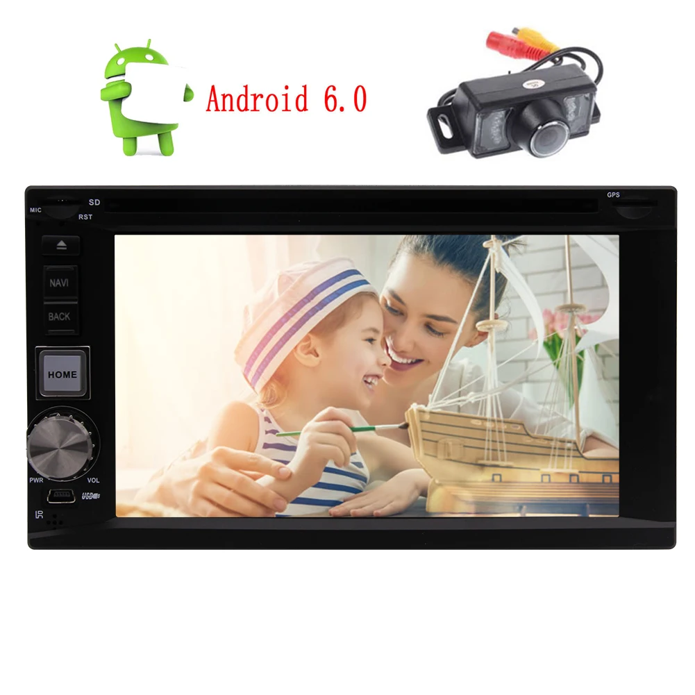 Четырехъядерный автомобильный стерео DVD CD проигрыватель на платформе Android 6 0