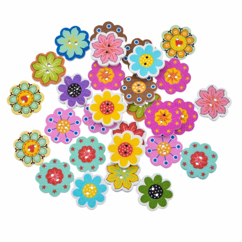 50 шт. многоцветные цветочные кнопки для шитья одежды декоративные пуговицы