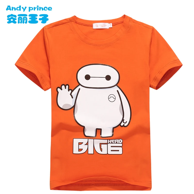 Бесплатная доставка футболка с мультяшным рисунком Baymax детская одежда летняя