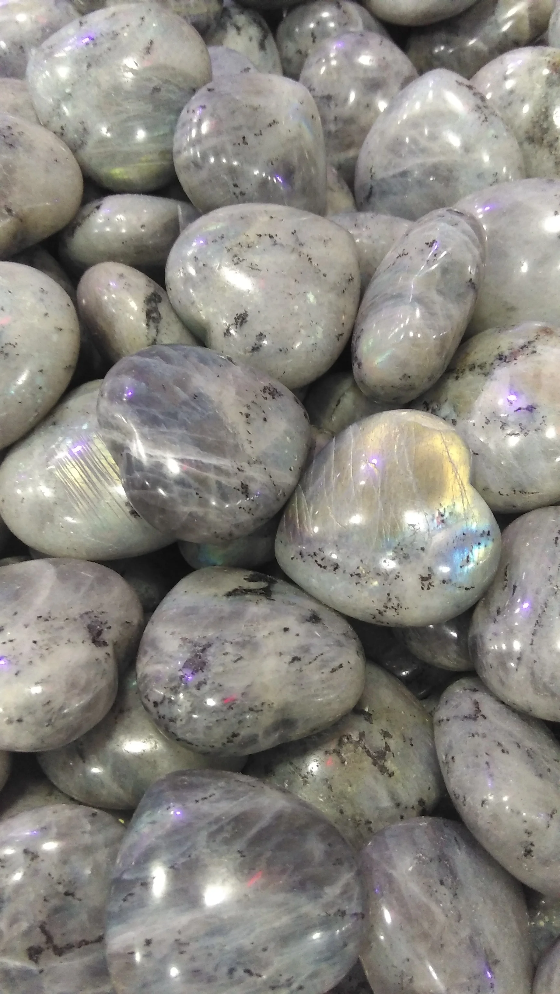 

42mm LABRADORITE Heart - Labradorite Stone, Healing Stone, Gemstone Heart Rock, Chakra Crystal, Heart Stone, Tigers Eye -Pink