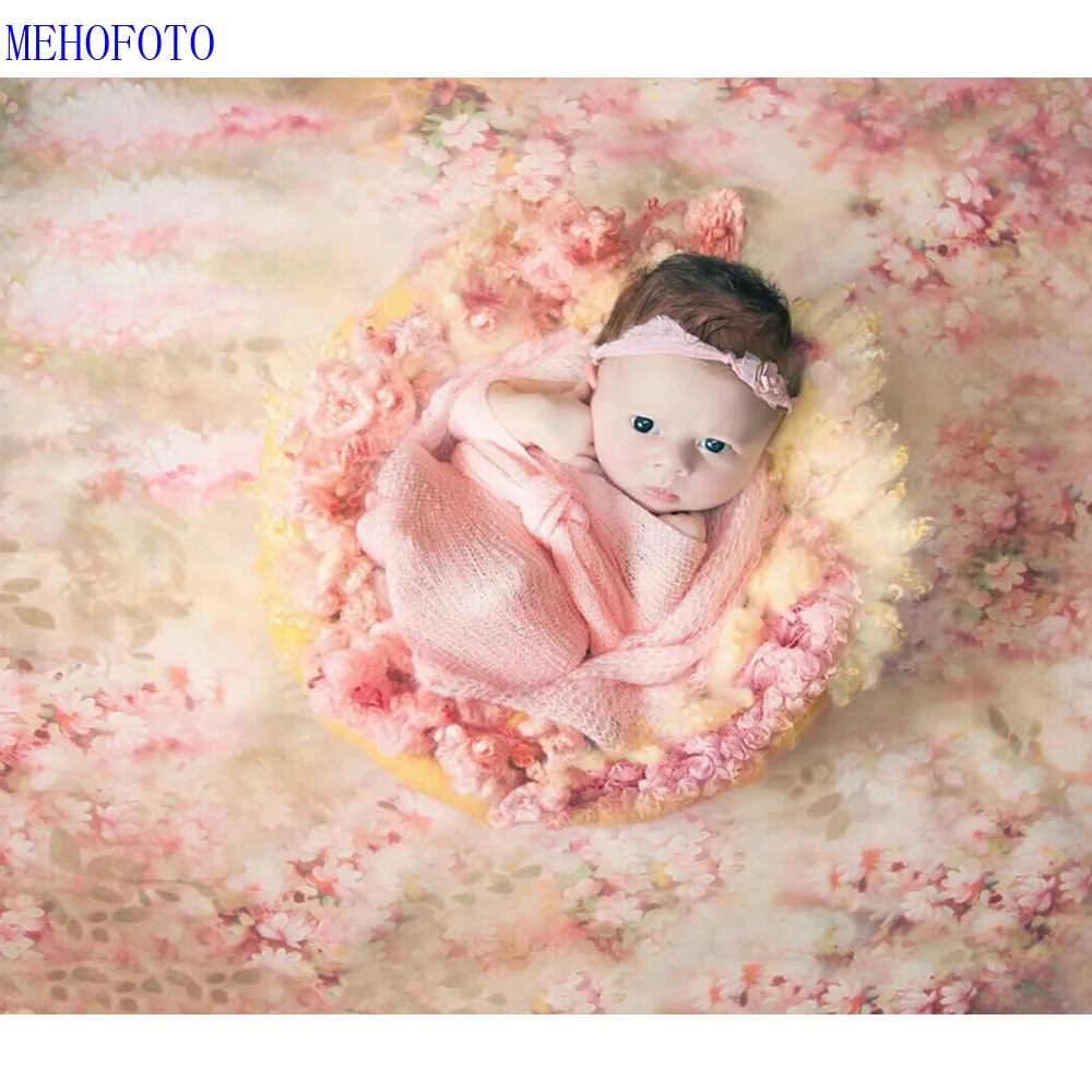 Розовый цветочный фон для фотосъемки новорожденных детей фантазийный студийной