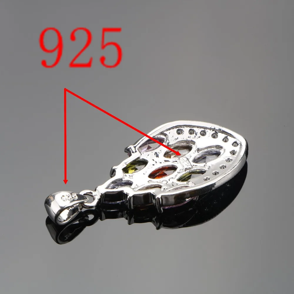 Набор ювелирных изделий для женщин набор из серебра 925 пробы с цветным цирконием