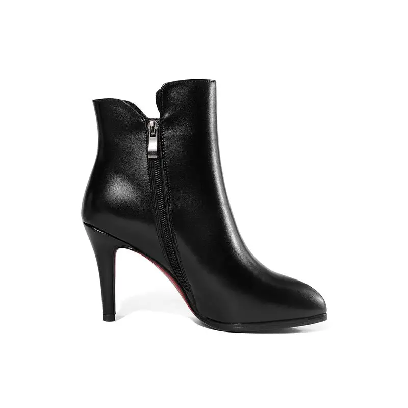 Masgulahe female ankle boots elegant rhinestone genuine leather noble office lady party autumn winter womens shoes | Обувь