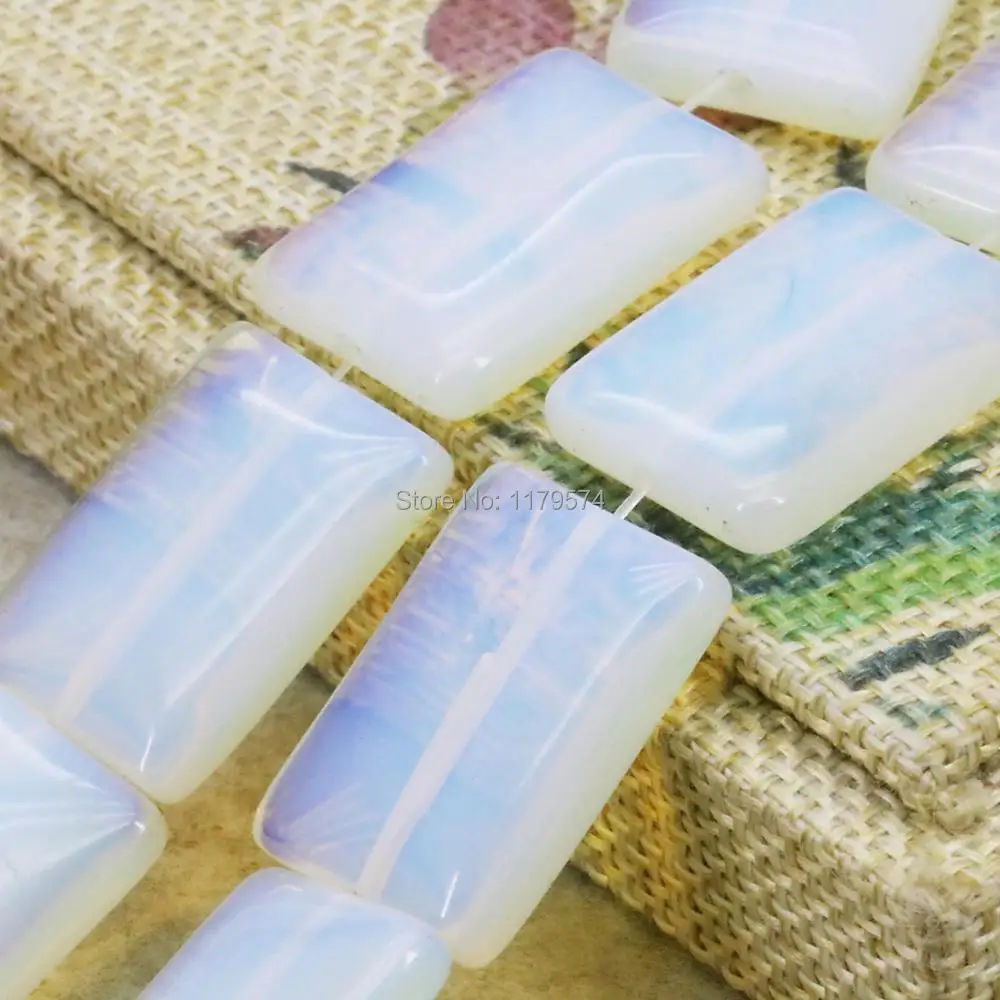 Beautiful Elegant Sri Lanka Natural Opal Stone Crystal Loose Beads Rectangle Accessories Making Pendant Gift Jewelry 18x25mm | Украшения и