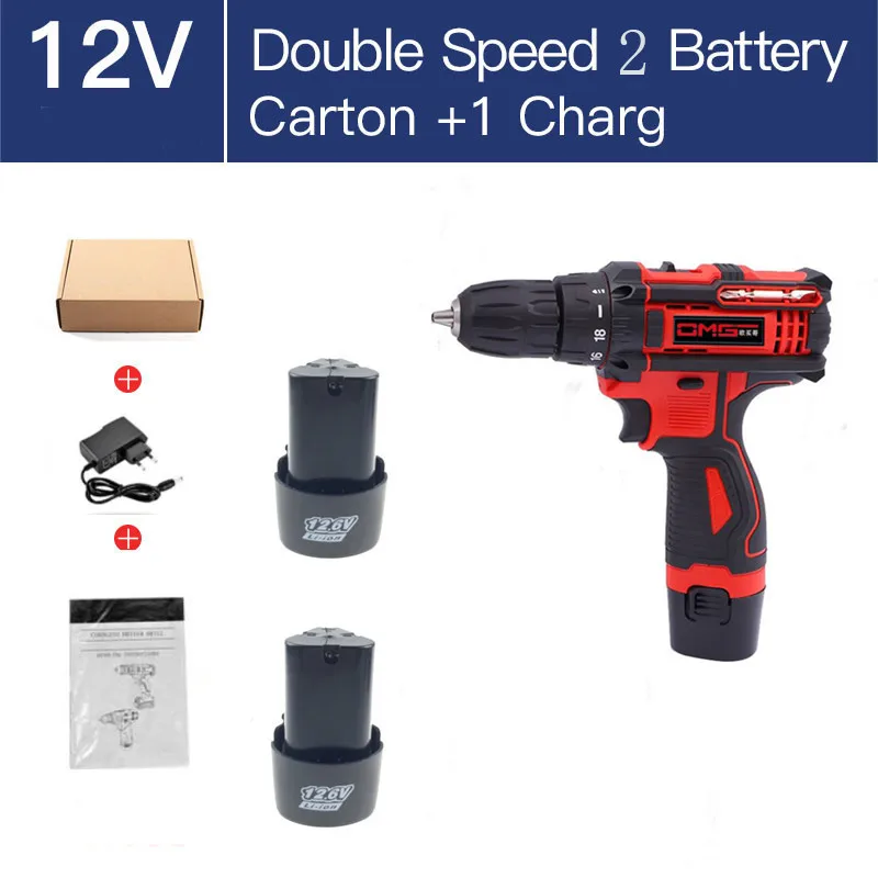12V-SET2 12,6 в Электрическая Дрель аккумуляторная отвертка литиевая батарея Мини дрель аккумуляторная отвертка электроинструменты Аккумуляторная дрель - Цвет: 12V-SET2