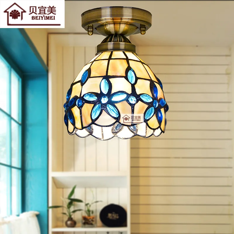 Средиземноморский LED Tiffanylampe Тиффани Русалка потолочный светильник AC 110/220 в E27