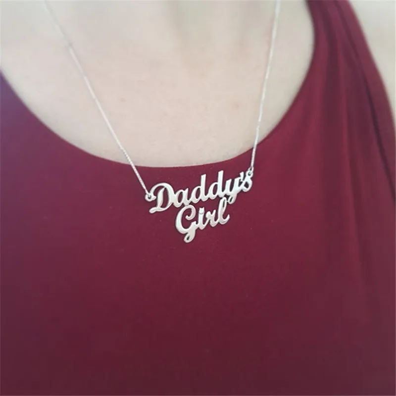 Gold and Silver Plated Daddy's Girl Necklace Personalized Name Necklace Birthday gift with Name for Women Girls