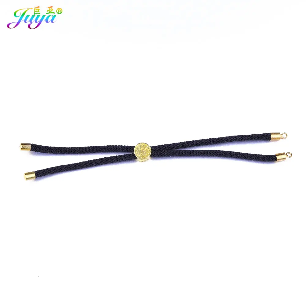 gold Black Juya, 6 цветов, макраме, шнур, нить, веревка, цепь, дерево жизни, слайдер, бусины, регулируемые цепи для женщин, очаровательные браслеты, изготовление - Цвет: gold Black