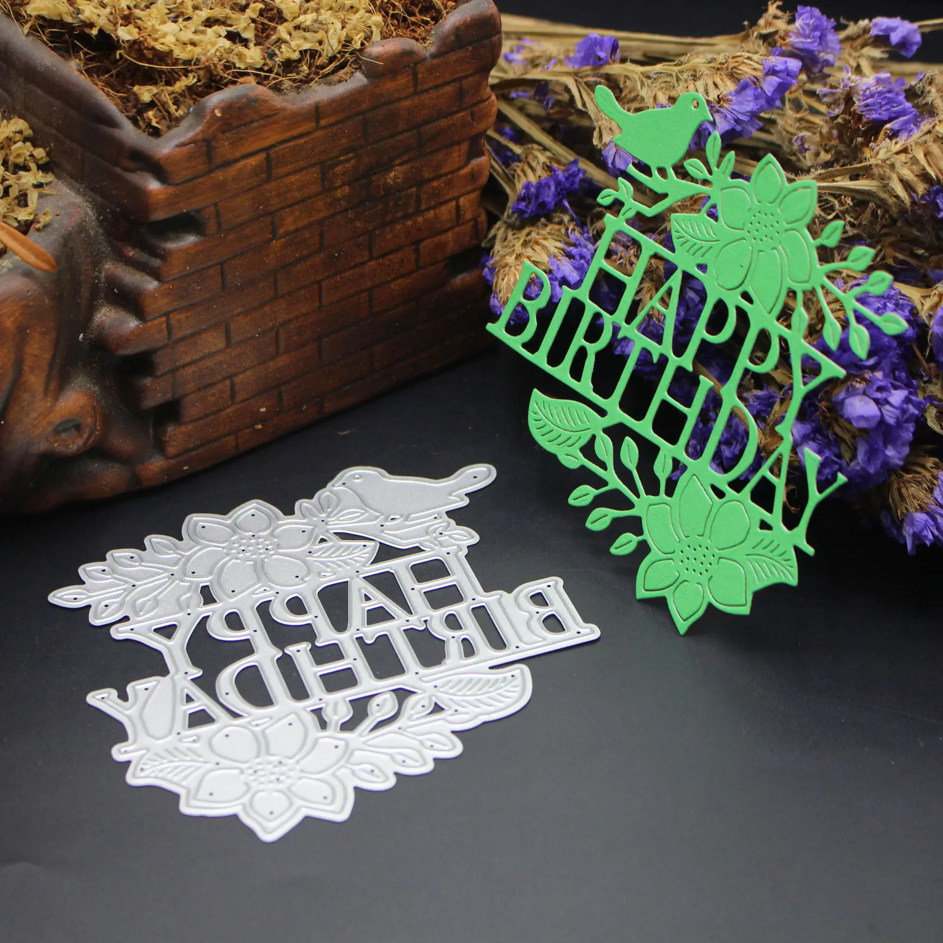 Режущая машина ZhuoAng с надписью Happy Birthday/сделай сам|Вырубные штампы| |
