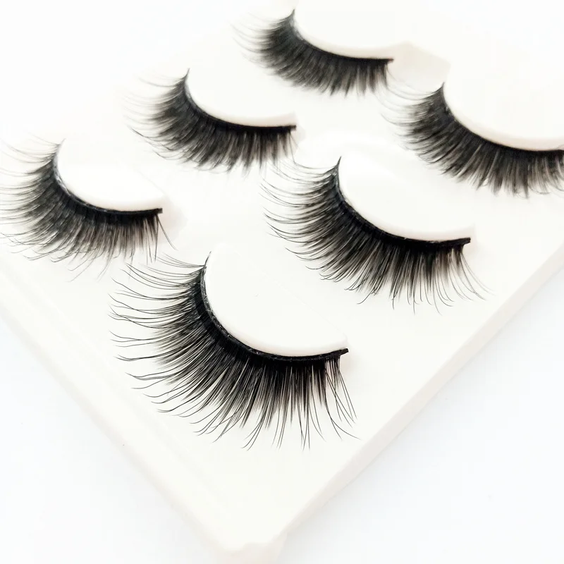 3 пары натуральных перекрестных накладных ресниц красивые густые объемные