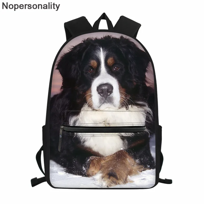 

Nopersonality 3D Bernese Mountain Dog School Backpack for Teenager Girls Boys Schoolbag Laptop Backpack Mochila Feminina Bolsas