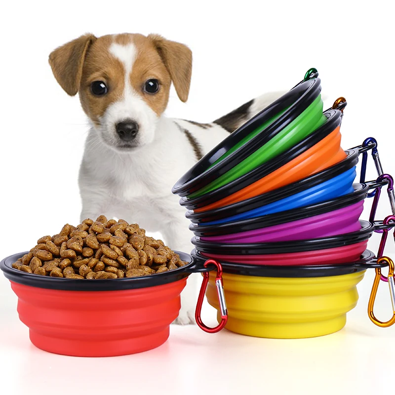 

Portable Silicone Pet Feeder Collapsible Easy Take Pets Product Bowls Food Water Feeding Folding Dog Cat Travel Bowl